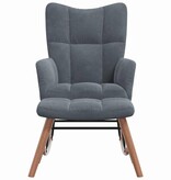 VidaXL Schommelstoel met voetensteun 2 pcs Donkergrijs Fluweel