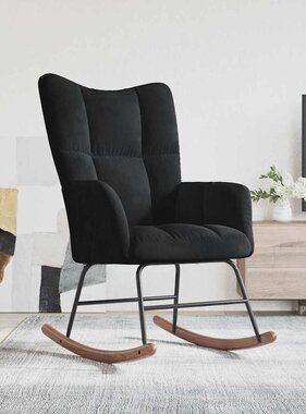 VidaXL Schommelstoel Zwart 78 x 61 x 98 cm Fluweel