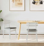 VidaXL Eetkamerstoel 2 pcs Wit en Grijs Massief Rubberhout
