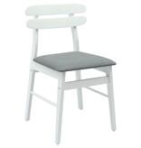 VidaXL Eetkamerstoel 2 pcs Wit en Grijs Massief Rubberhout