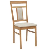 VidaXL Eetkamerstoel 2 pcs Natuurlijk en Licht Massief Rubberhout