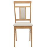 VidaXL Eetkamerstoel 2 pcs Natuurlijk en Licht Massief Rubberhout