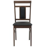 VidaXL Eetkamerstoel 2 pcs Lichtbruin en Zwart Massief Rubberhout