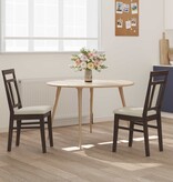 VidaXL Eetkamerstoel 2 pcs Lichtbruin en Licht Massief Rubberhout