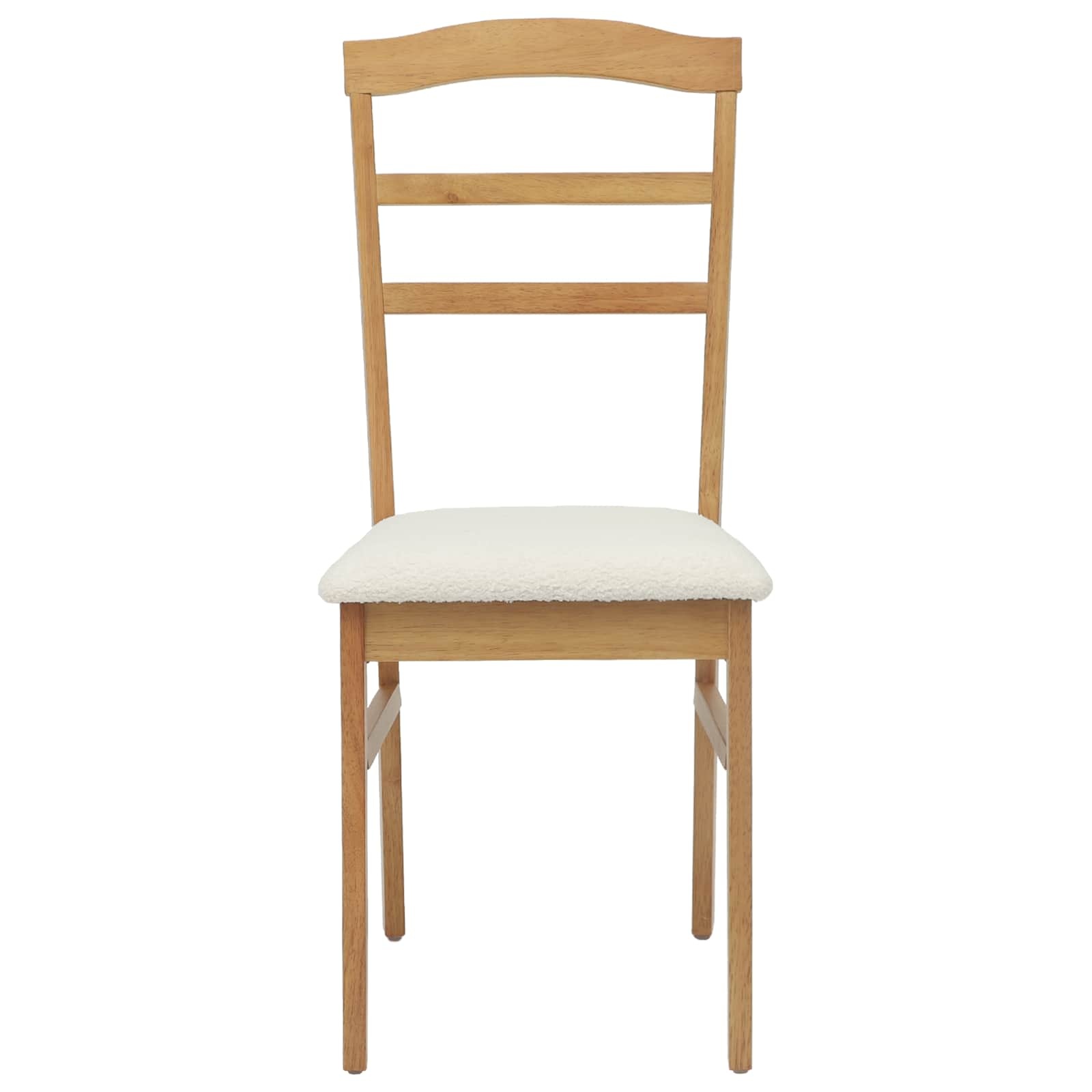 VidaXL Eetkamerstoel 2 pcs Natuurlijk en Licht Massief Rubberhout