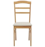 VidaXL Eetkamerstoel 2 pcs Natuurlijk en Licht Massief Rubberhout