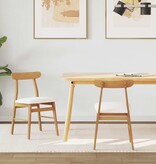 VidaXL Eetkamerstoel 2 pcs Natuurlijk en Licht Massief Rubberhout