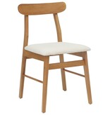 VidaXL Eetkamerstoel 2 pcs Natuurlijk en Licht Massief Rubberhout