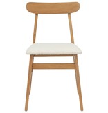 VidaXL Eetkamerstoel 2 pcs Natuurlijk en Licht Massief Rubberhout