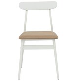 VidaXL Eetkamerstoel 2 pcs Wit en Bruin Massief Rubberhout