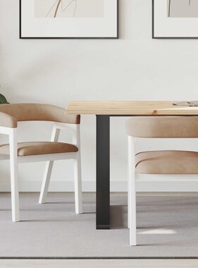 VidaXL Eettafelstoelen 2 pcs Wit 54 x 57 x 73 cm Massief rubberhout