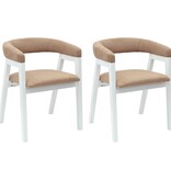 VidaXL Eettafelstoelen 2 pcs Wit 54 x 57 x 73 cm Massief rubberhout