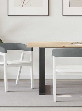 VidaXL Eettafelstoelen 2 pcs Wit 54 x 57 x 73 cm Massief rubberhout