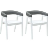 VidaXL Eettafelstoelen 2 pcs Wit 54 x 57 x 73 cm Massief rubberhout