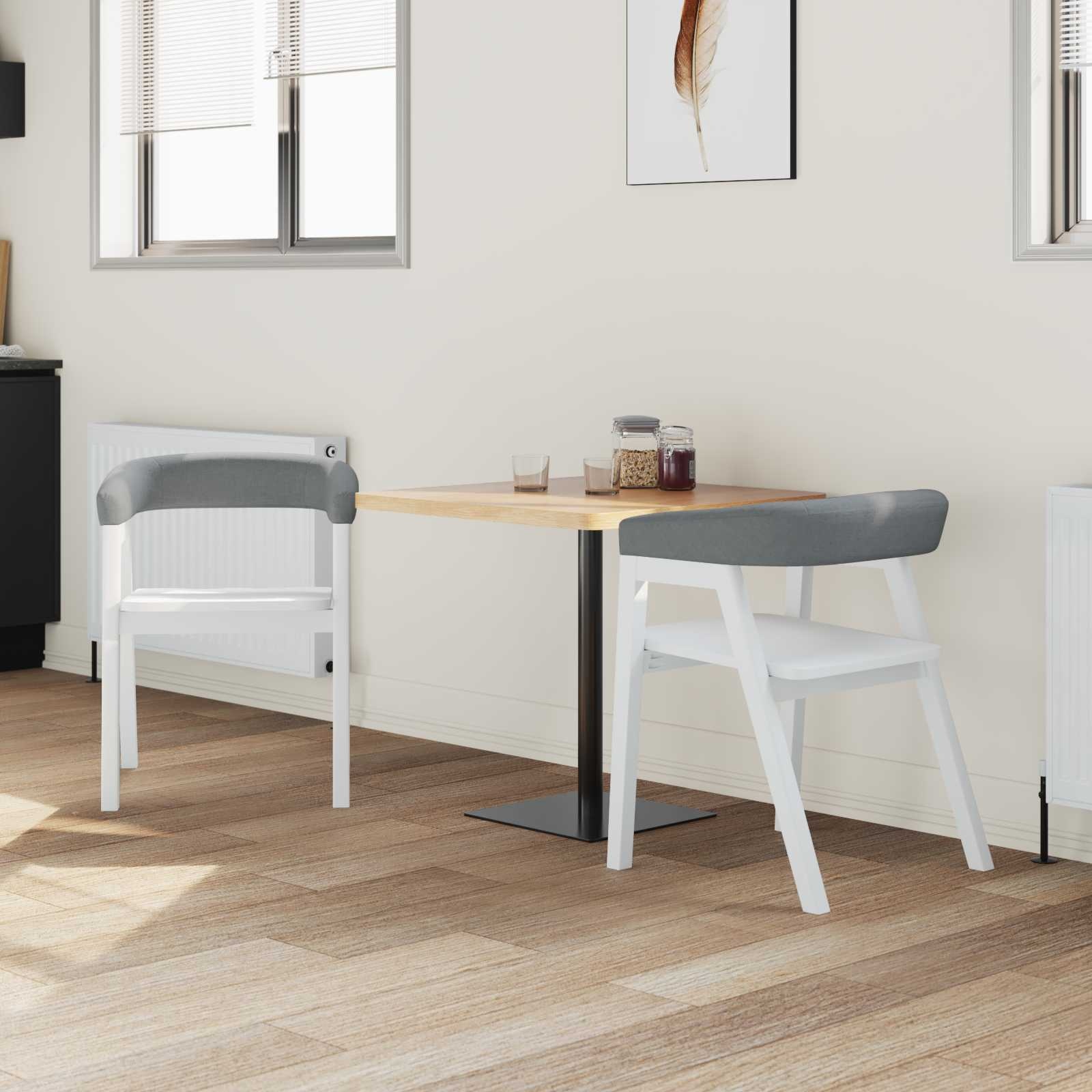 VidaXL Eettafelstoelen 2 pcs Wit 54 x 57 x 73 cm Massief rubberhout