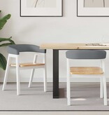 VidaXL Eettafelstoelen 2 pcs Wit 54 x 57 x 73 cm Massief rubberhout
