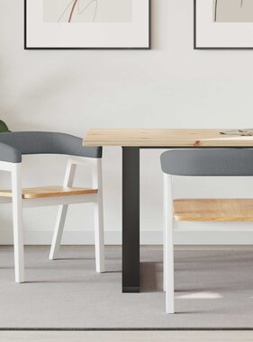 VidaXL Eettafelstoelen 2 pcs Wit 54 x 57 x 73 cm Massief rubberhout