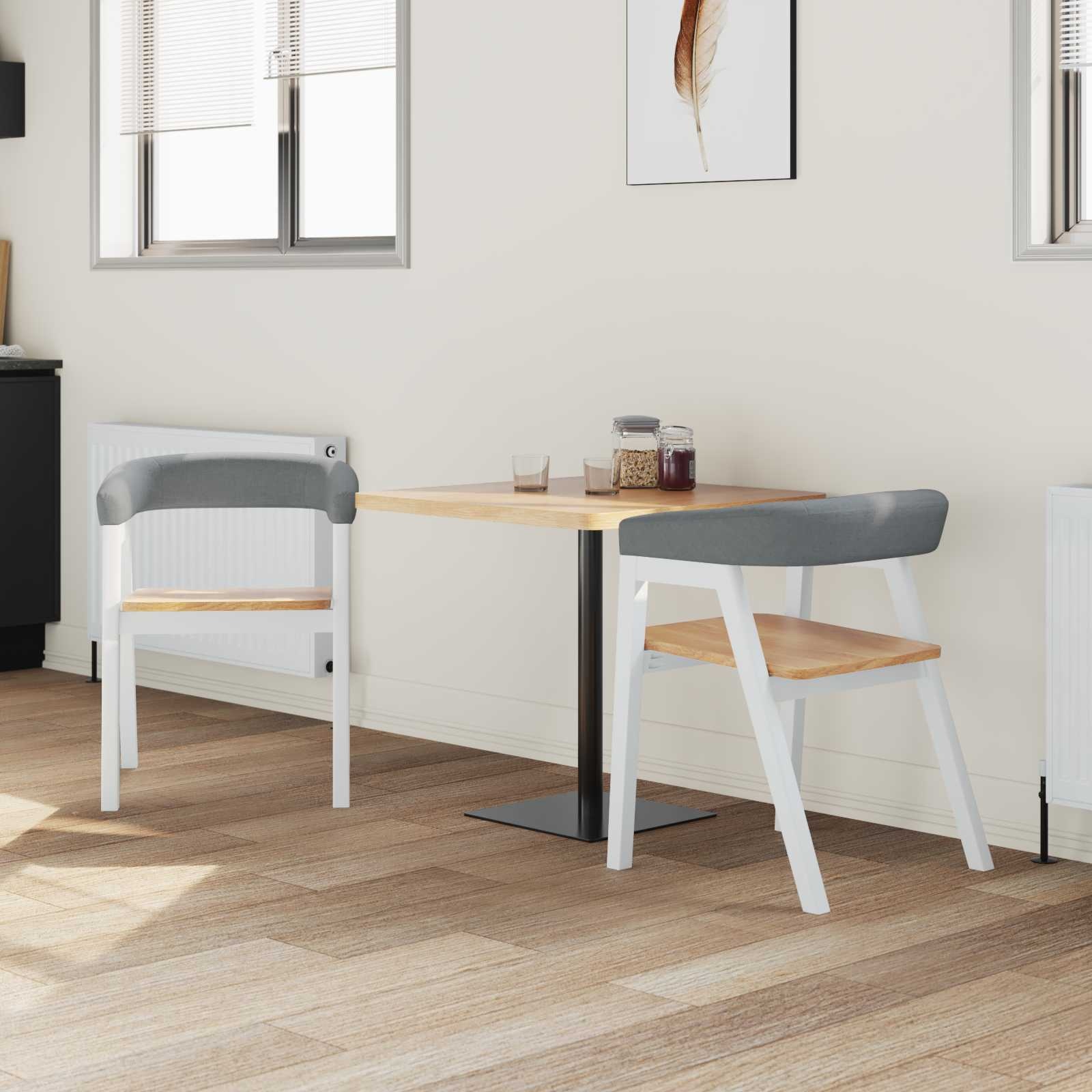 VidaXL Eettafelstoelen 2 pcs Wit 54 x 57 x 73 cm Massief rubberhout