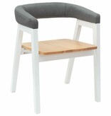 VidaXL Eettafelstoelen 2 pcs Wit 54 x 57 x 73 cm Massief rubberhout