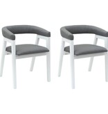 VidaXL Eettafelstoelen 2 pcs Wit 54 x 57 x 73 cm Massief rubberhout