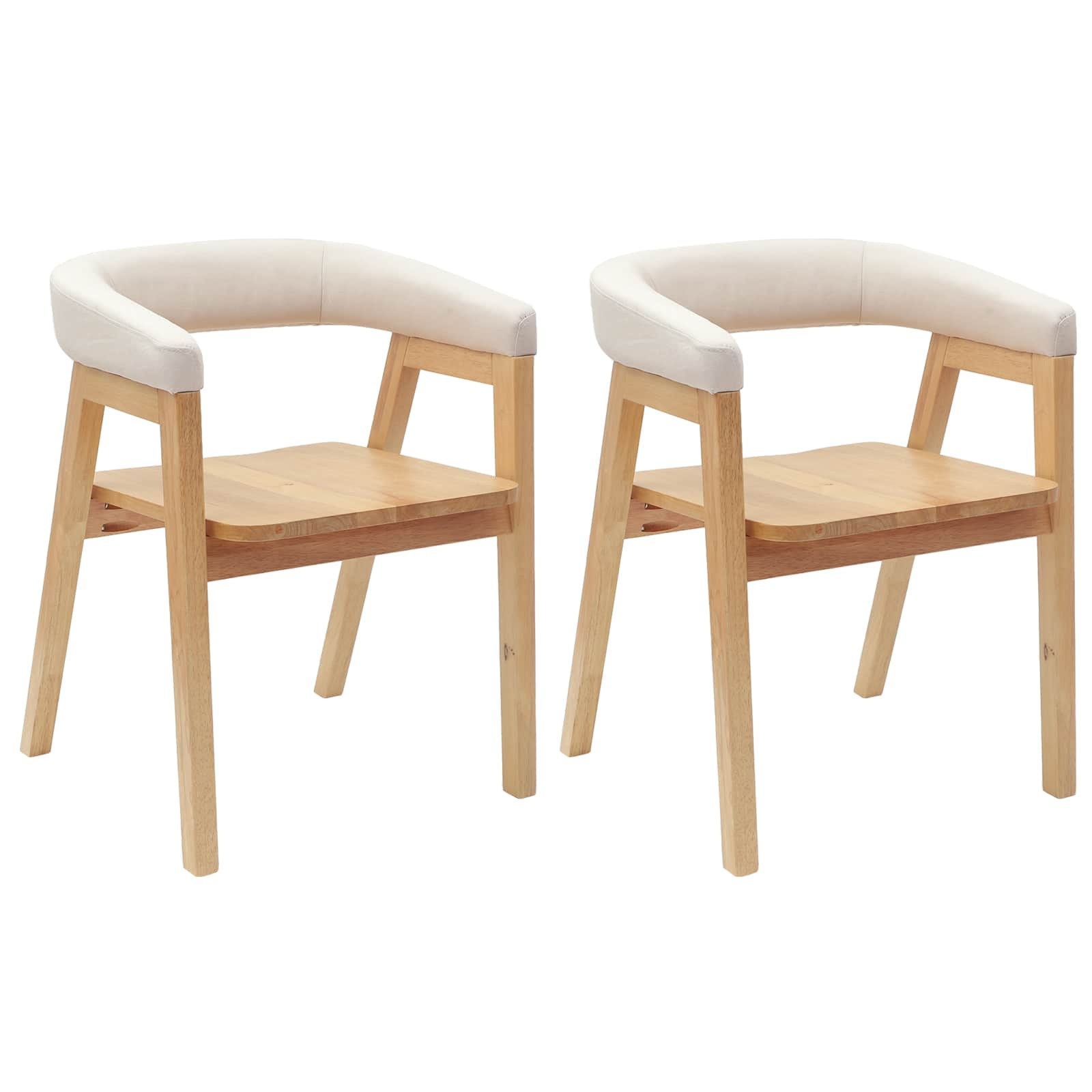 VidaXL Eettafelstoelen 2 pcs Naturel 54 x 57 x 73 cm