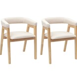 VidaXL Eettafelstoelen 2 pcs Naturel 54 x 57 x 73 cm