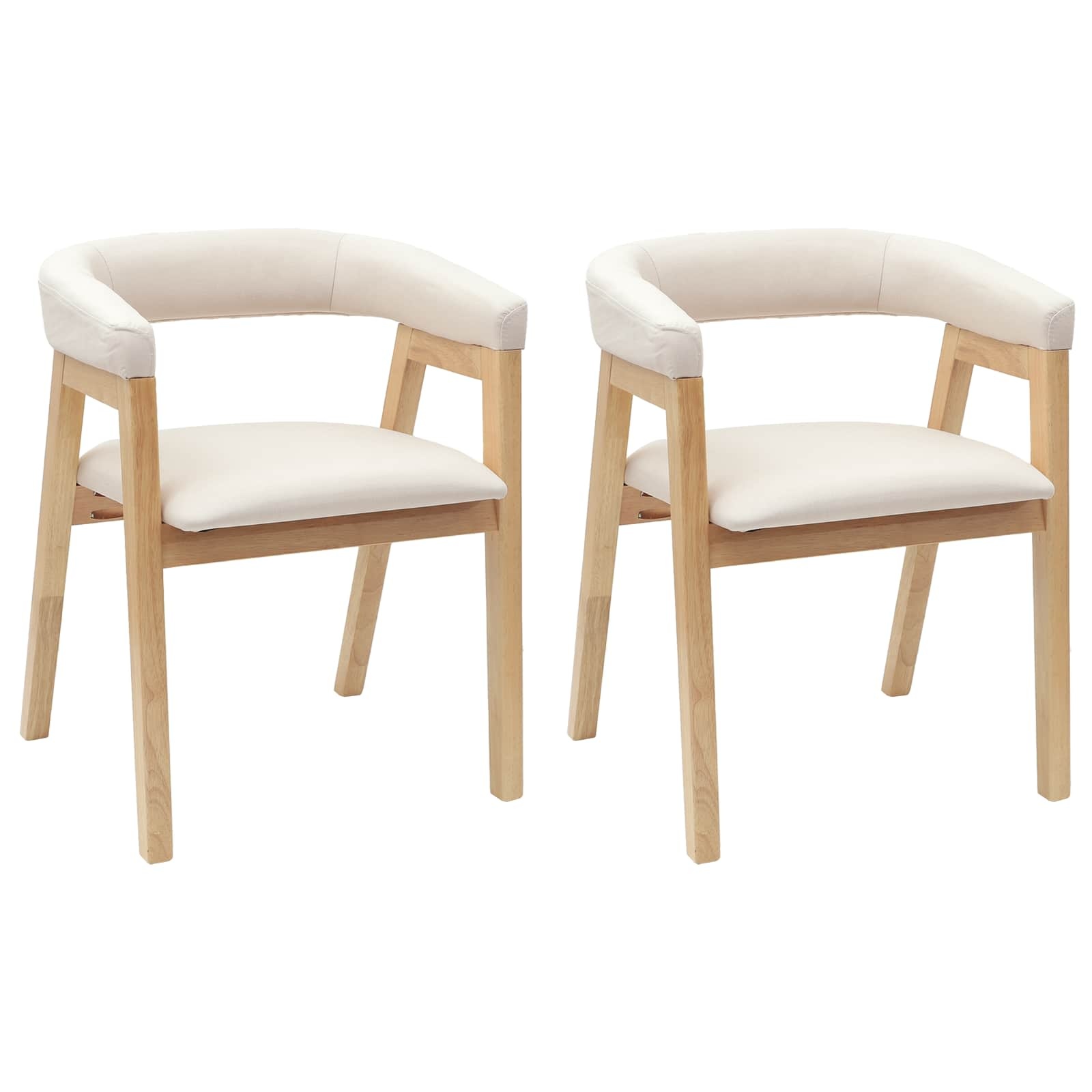 VidaXL Eettafelstoelen 2 pcs Naturel 54 x 57 x 73 cm