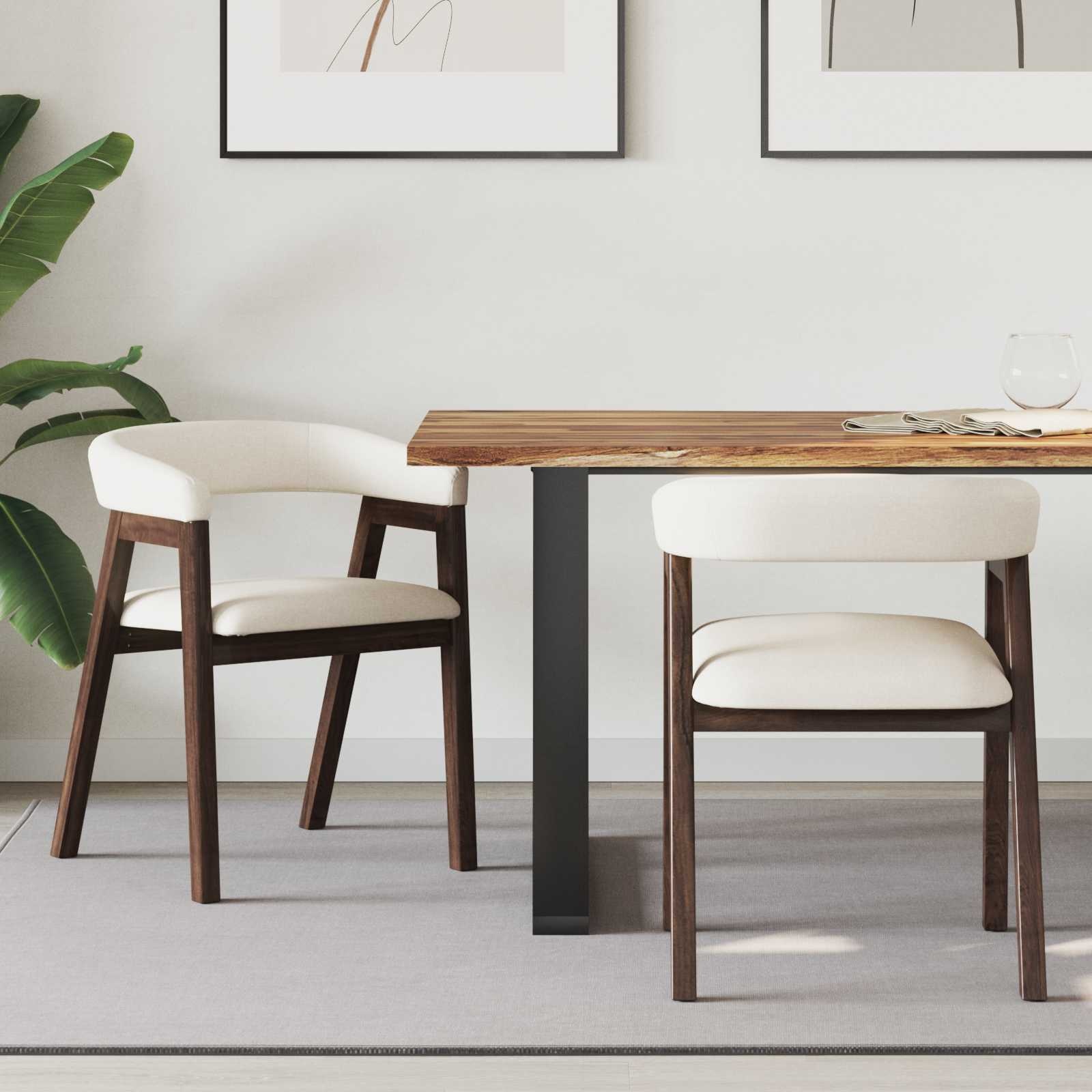 VidaXL Eettafelstoelen 2 pcs Licht Bruin 54 x 57 x 73 cm