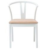 VidaXL Eetkamerstoel 2 pcs Wit en Bruin Massief Rubberhout