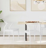 VidaXL Eetkamerstoel 2 pcs Wit en Wit Massief Rubberhout