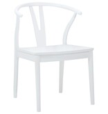 VidaXL Eetkamerstoel 2 pcs Wit en Wit Massief Rubberhout