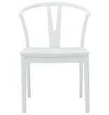 VidaXL Eetkamerstoel 2 pcs Wit en Wit Massief Rubberhout