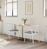 VidaXL Eetkamerstoel 2 pcs Wit en Grijs Massief Rubberhout