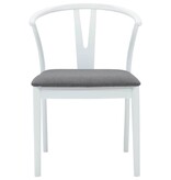 VidaXL Eetkamerstoel 2 pcs Wit en Grijs Massief Rubberhout