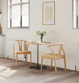 VidaXL Eetkamerstoel 2 pcs Naturel Massief Rubberhout