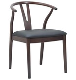 VidaXL Eetkamerstoel 2 pcs Lichtbruin en Zwart Massief Rubberhout