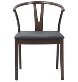 VidaXL Eetkamerstoel 2 pcs Lichtbruin en Zwart Massief Rubberhout