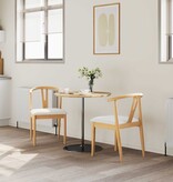 VidaXL Eetkamerstoel 2 pcs Natuurlijk en Licht Massief Rubberhout