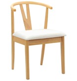 VidaXL Eetkamerstoel 2 pcs Natuurlijk en Licht Massief Rubberhout