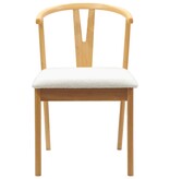 VidaXL Eetkamerstoel 2 pcs Natuurlijk en Licht Massief Rubberhout