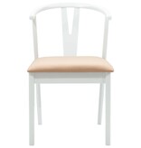 VidaXL Eetkamerstoel 2 pcs Wit en Bruin Massief Rubberhout