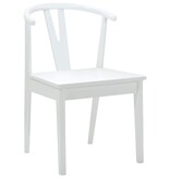 VidaXL Eetkamerstoel 2 pcs Wit en Wit Massief Rubberhout