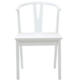 VidaXL Eetkamerstoel 2 pcs Wit en Wit Massief Rubberhout