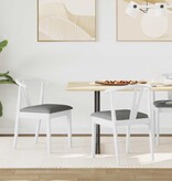 VidaXL Eetkamerstoel 2 pcs Wit en Grijs Massief Rubberhout