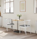 VidaXL Eetkamerstoel 2 pcs Wit en Grijs Massief Rubberhout