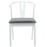 VidaXL Eetkamerstoel 2 pcs Wit en Grijs Massief Rubberhout