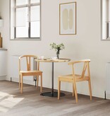 VidaXL Eetkamerstoel 2 pcs Naturel Massief Rubberhout