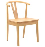 VidaXL Eetkamerstoel 2 pcs Naturel Massief Rubberhout