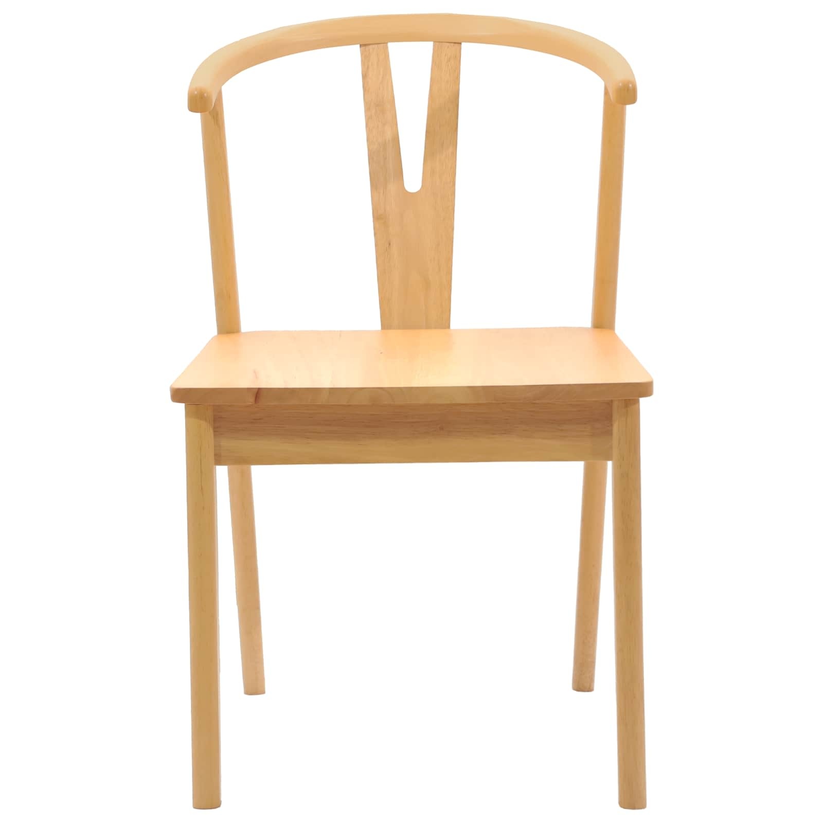 VidaXL Eetkamerstoel 2 pcs Naturel Massief Rubberhout