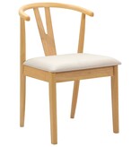 VidaXL Eetkamerstoel 2 pcs Natuurlijk en Licht Massief Rubberhout